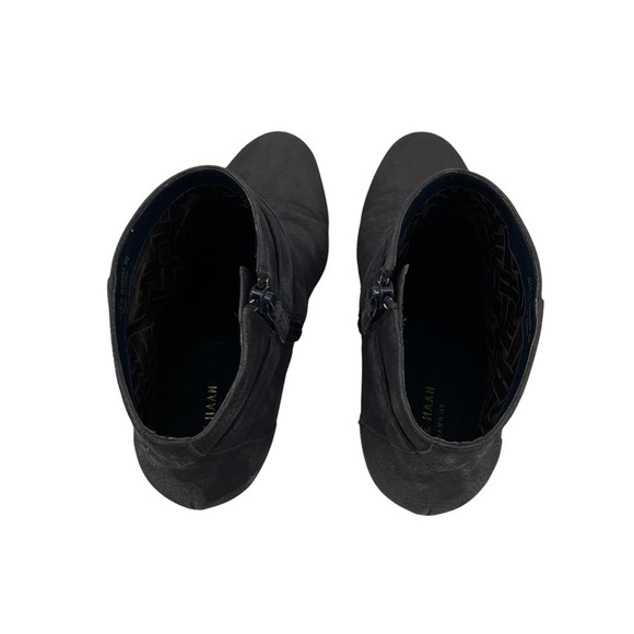 Cole Haan Grand.OS Blue Suede Block Heel Ankle Boots Size 8 Women's - Picture 4 of 9